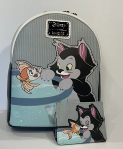 RARE NWT Loungefly Disney Pinocchio Figaro Cat Cleo Mini Backpack Cardholder Set - Picture 1 of 8