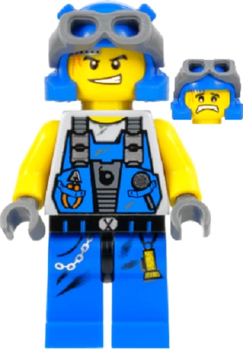 Genuine LEGO Power Miners POWER MINER - ENGINEER, GOGGLES Minifig pm014 *USED* - Image 1 of 1