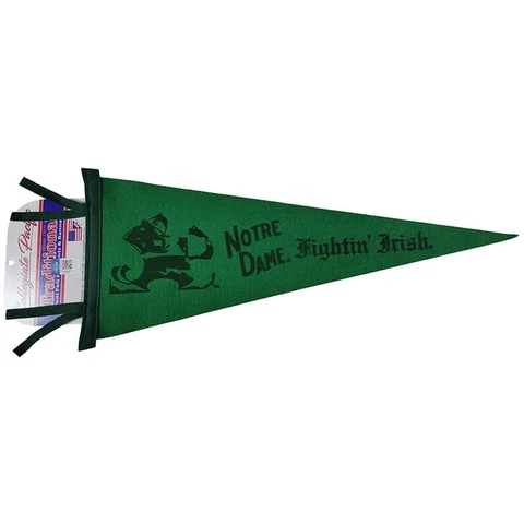 Notre Dame Fighting Irish Wool Felt Pennant - 9" x 24" - Green Cover