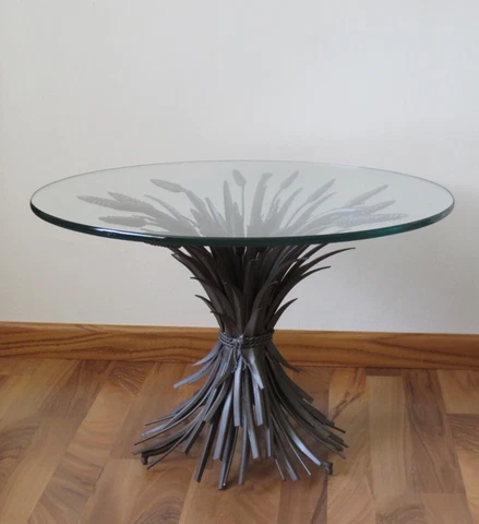 1950s Italian 25" Hollywood Regency Sheaf Wheat Table - READ!!!! Cover