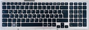 Teclado DE SONY Vaio VPC-F11 VPC-F12 VPC-F13 PCG-81113M Serie Marco Plata - Imagen 1 de 2