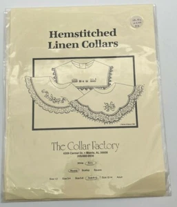 Collares de lino cosidos con dobladillo The Collar Factory ECRU alrededor de la talla 8-10 - Imagen 1 de 4