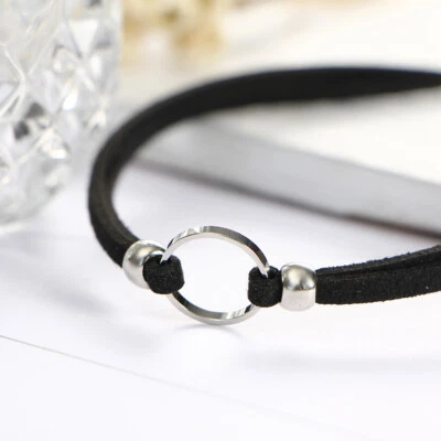 Black Silver O ring day collar choker necklace sub Dom ddlg bdsm Daddy kitten Foto 1 de 4