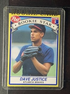 1991 Post Cereal Dave Justice Rookie Stars Series #1 Of 30 Atlanta Braves NM-MT
