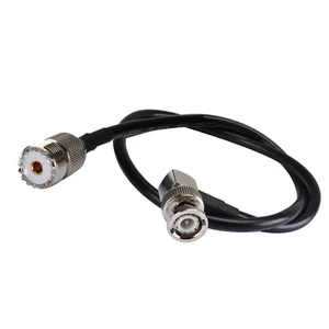 20" UHF SO239 female to BNC male right angle RF pigtail Coaxial cable RG58 50cm - Picture 1 of 3
