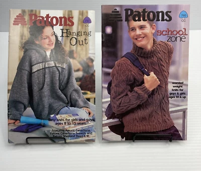 Patons Beehive Vintage Knitting Patterns Teenagers Hanging Out School Zone 1998 - Image 1 of 4