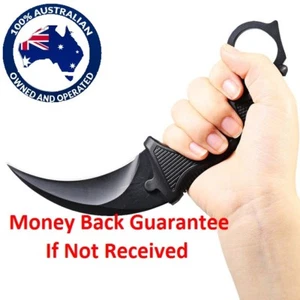 Outdoor Camping Hunting Knife Blade & Plastic Sheath Black Colour - Picture 1 of 6