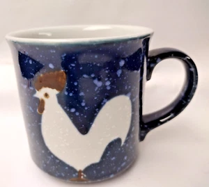 Tasse vintage années 80 Otagiri coq bleu spackled 12 oz - Photo 1/5