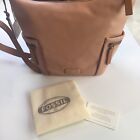 Fossil Emerson Small Hobo Shell Pink Leather Shoulder Handbag + Logo Key Tag #1