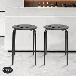 10pcs Classroom Stacking Stools Portable Plastic Bar Stool Kitchen Chair - Picture 1 of 12