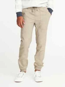 NWT Old Navy Boys Pull-On Built-In-Flex Canvas Joggers Pants Boy L 10 12 - Picture 1 of 3