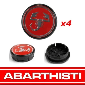 x4 hub cover RED ABARTH 595 competition original replacement abarth 5189144 - Picture 1 of 4