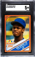 1990 Wonder Bread Stars #18 Ken Griffey Jr.-HOF-RARE-SGC 5 EX- LOW POP OVERALL