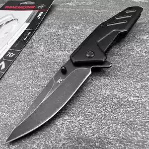 Winchester FMJ 7Cr17MoV Flipper Blade Tactical Black EDC Folding Pocket Knife - Picture 1 of 9