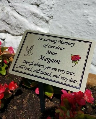 Personalised Memorial Grave/Tree Marker Plaque Grave Ornament Cemetery Plaque - Image 1 of 4