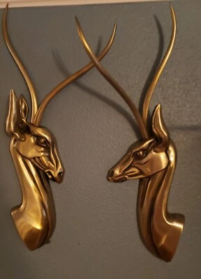 Pair of modernist anodized aluminum gazelle wall sculptures by Pendergast. - Image 1 of 4