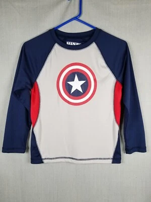 Marvel Civil War CAPTAIN AMERICA Shield Shirt Kid Boys Small Long Sleeve Graphic - Image 1 of 4