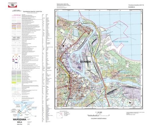 Polish Topographic Map Gdansk Danzig Poland 1:25,000 - 2023 | eBay