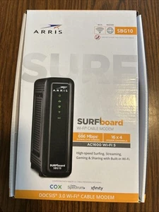 BRAND NEW IN BOX Arris SURFboard Docsis 3.0 Cable Modem SBG10 686Mbps 2in1 WiFi5 - Picture 1 of 12