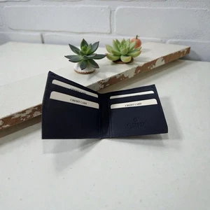 Clifton Heritage RFID Blue Leather Credit Card ID Holder Bifold Wallet. New - Picture 1 of 12