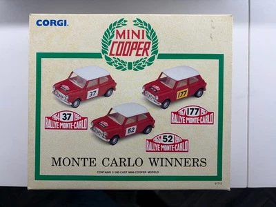 CORGI 97712 1/43 MINI COOPER MONTE CARLO GANADORES DE RALLY JUEGO DE TRES PIEZAS DE COCHES Foto 1 de 4