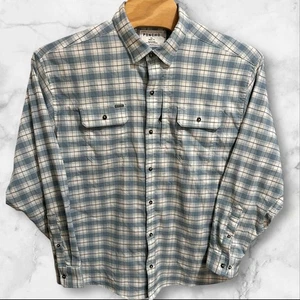 Poncho Men's Plaid Long Sleeve Button Up Shirt Regular Fit XXL Magnetic - Picture 1 of 4