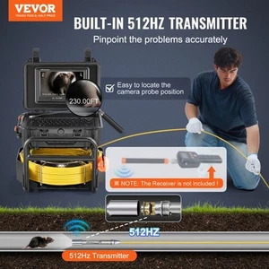 70 m Inspektionskamera 512Hz Sender 9inch 1080p Rohrabfluss -CCTV -System - Bild 1 von 7