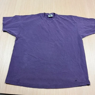 Винтажная мужская футболка 90-х Lee Total Cotton XXL фиолетовая выцветшая искусственно состаренная - Изображение 1 из 4