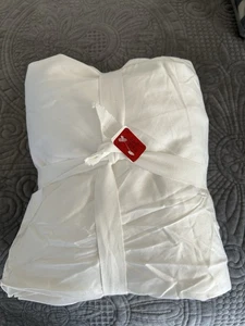 NEU! Pottery Barn Open Box Twin Spannbetttuch/Flachbetttuch in Elfenbein (Kissenbezug fehlt) - Bild 1 von 7