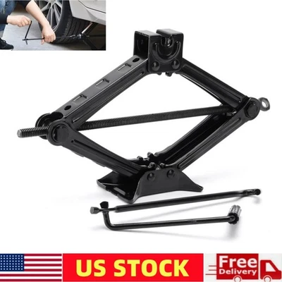 2 Ton Portable Scissor Jack Car Van SUV Stand Tire Wheel Lug Wrench Repair Tool - Image 1 of 4