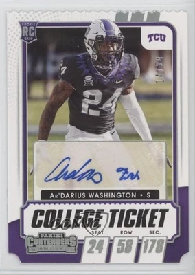 2021 Contenders Draft Picks College Ticket Stub /24 Ar’Darius Washington Auto - Image 1 of 2