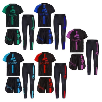 Costume da festa per bambini ragazzi set Muay Thai tema girocollo - Immagine 1 di 3