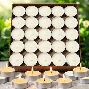 Soy Wax Tea Lights Candles 100 Pack,Natural White Soy Tealight Candles-4 Hour... - Picture 1 of 9