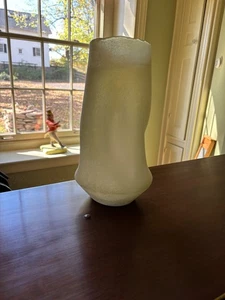 Exquisite grüne begrabene mundgeblasene Glasvase mit Grübchen 12" 4 Pfund Neu-Mi Geschenk - Bild 1 von 7