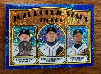 2021 Topps Heritage Baseball Blue Sparkle Parallel Detroit Tigers Rookies - Image 1 of 2