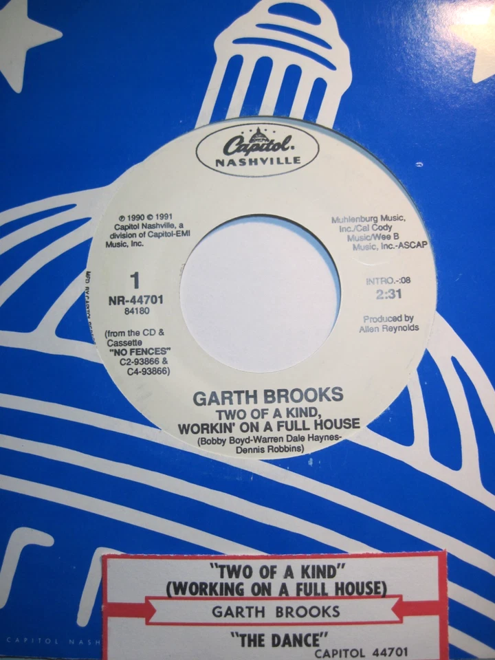 GARTH BROOKS * 45 * Two Of A Kind / Dance * 1991 * UNPLAYED MINT USA * with TAG - Image 1 of 1