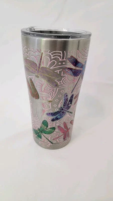 Vaso Dragonfly Mandala 20 oz de acero inoxidable con tapa Foto 1 de 4