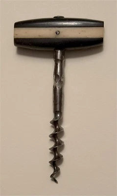 Sacacorchos francés pequeño hueso y madera-T sin marca Foto 1 de 2