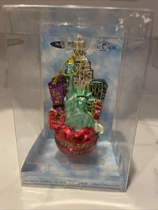 Kurt S. Adler Gemas Nobles Vidrio Ciudad de Nueva York Árbol de Navidad Adorno Gran Manzana  - Imagen 1 de 7