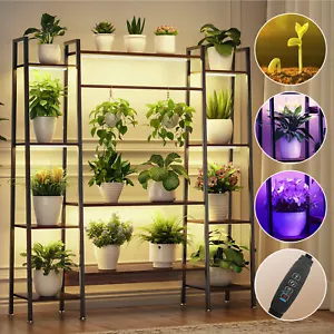 55" Tall Plant Shelf Stand with Grow Lights 11 Tier Display Rack Home Garden - Picture 1 of 15