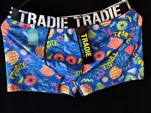 Tradie Work N Surf Mens Pineapple ๐ Mid Length Microfibre Trunk Brief Size XXL - Picture 1 of 3