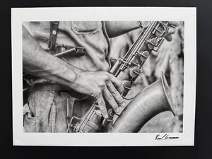 Saxophone and Rifle – Music and Revolution by Corrales (16x12") - Picture 1 of 6