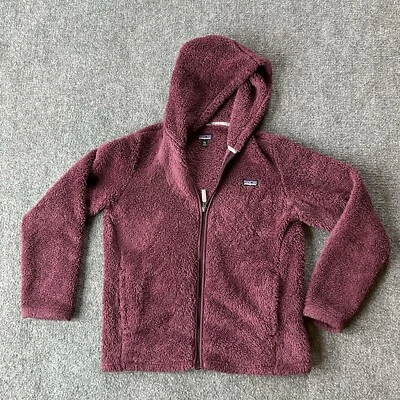 Chaqueta Patagonia Niñas XXL 16-18 Los Gatos Sudadera con Capucha Ciruela Púrpura Mujeres Pequeña Polar Foto 1 de 4