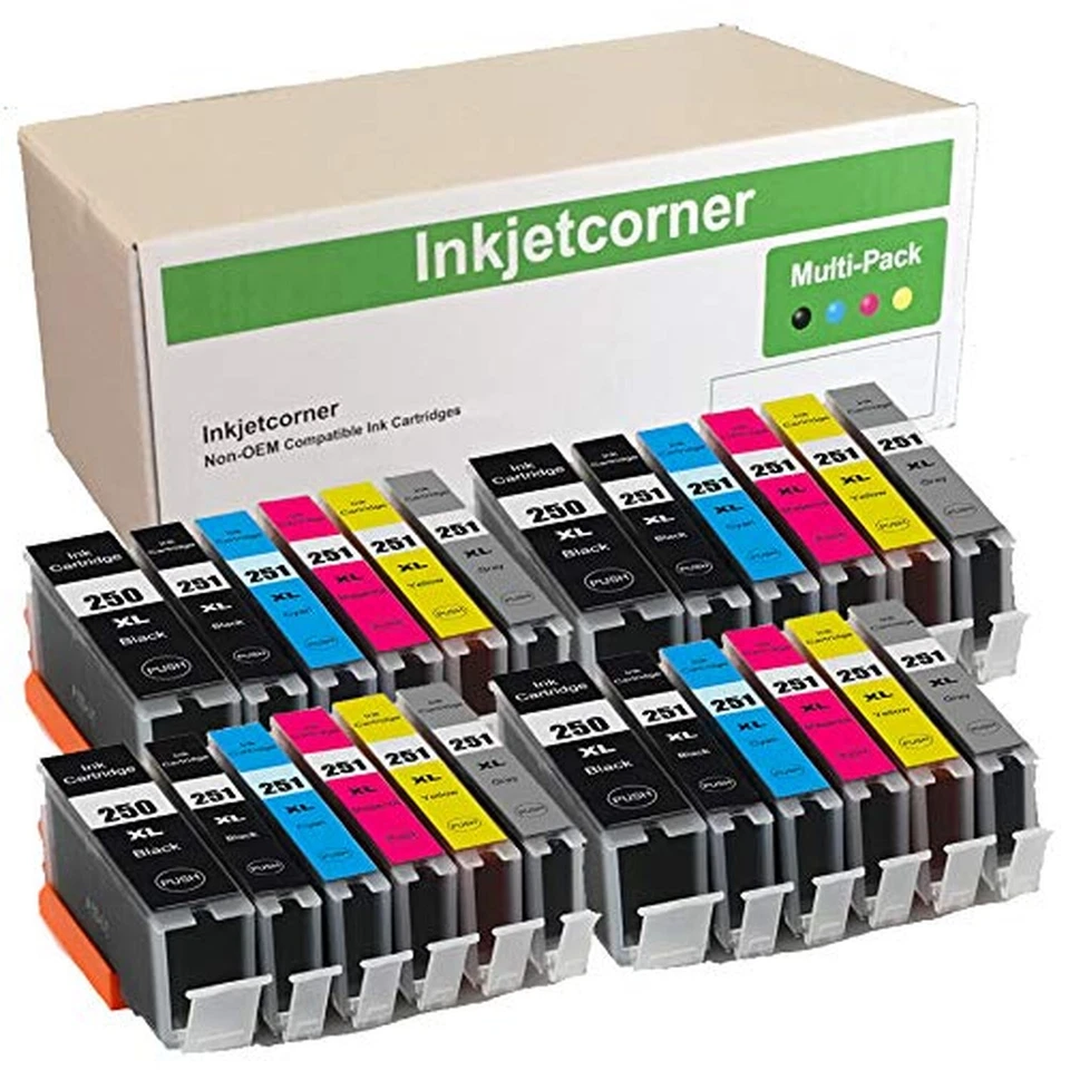 Inkjetcorner Compatible Ink Cartridges Replacement for PGI-250XL CLI-251XL PG... - Image 1 of 1