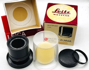 LEICA MACRO-ELMAR-R 100mm F4 Bellows Lens in matching SS# original box ! - Picture 1 of 5