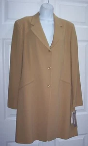 Jones of New York Women's Tan 3/4 Length Suit Jacket 3/4 Large Size 12 NWT - Picture 1 of 21