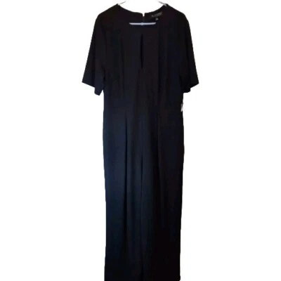 Mono largo Eloquii talla 18 negro pierna ancha nuevo con etiquetas ojo de cerradura tejido elástico  Foto 1 de 4