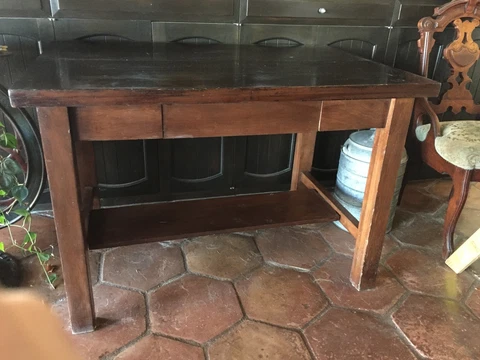 Antique Circa 1910 Primitive Style Walnut Library Table Cover