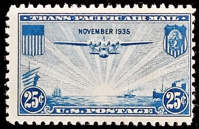1935 US Airmail Stamps, Scott C20 25c  M/NH/OG - Image 1 of 2