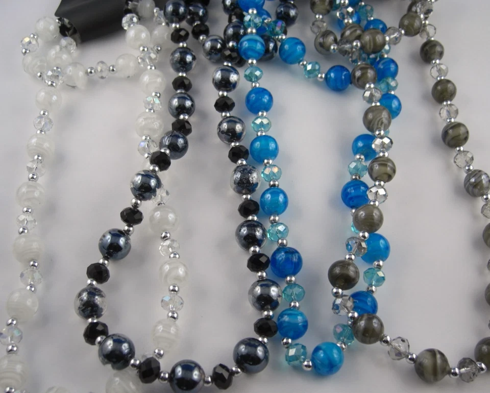 Glasperlen Perlen Schmuckset  Murano Stil Kette und  Armband Farbe wählbar - Bild 1 von 1